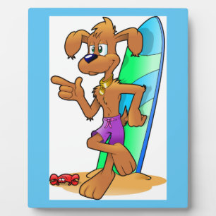 PLAQUE PHOTO CHIEN DE SURFER
