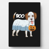 Plaque Photo Chien d'Halloween Beagle fantôme (Devant)