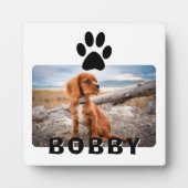 Plaque Photo Chien Empreinte de patte Animal de compagnie Nom p (Devant)