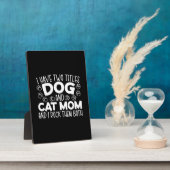 Plaque Photo Chien Et Chat Maman Fête Mère Meilleure Maman Jama (Côté)