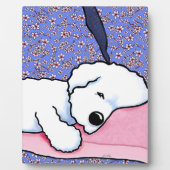 Plaque Photo Chien KiniArt Tired Bichon (Devant)