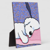 Plaque Photo Chien KiniArt Tired Bichon (Côté)