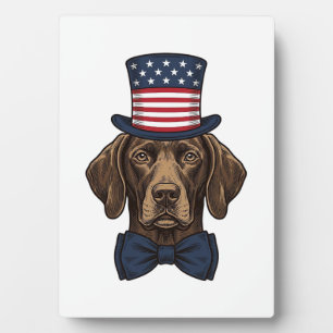 Plaque Photo Chien Patriotique Gravure Vintage Design de T-Shir