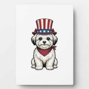 Plaque Photo Chien Patriotique Gravure Vintage Design Vectoriel