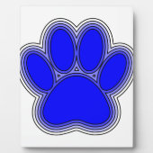 Plaque Photo Chien Paw En Bleu Avec Contours (Devant)