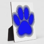 Plaque Photo Chien Paw En Bleu Avec Contours (Côté)