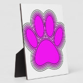 Plaque Photo Chien Paw En Rose Avec Des Contours (Côté)