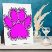 Plaque Photo Chien Paw En Rose Avec Des Contours (Côté)