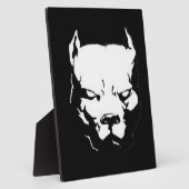 Plaque Photo Chien Pitbull en colère (Côté)
