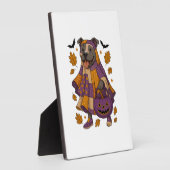 Plaque Photo Chien Pitpull Fantôme Halloween (Côté)