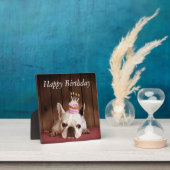 Plaque Photo Chien-taureau français avec Cupcake d'anniversaire (Insitu)