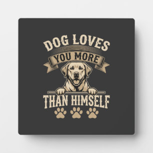 Plaque Photo Chien Vous Aime Plus Que Lui-Même Vintage