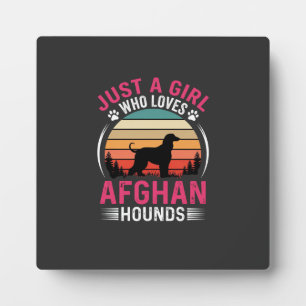 Plaque Photo Chiens Afghans Coucher de Soleil Rétro Amateur de