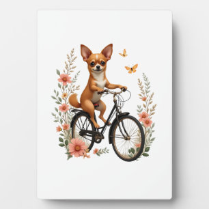 Plaque Photo Chihuahua Vélo Bicyclette Chien Cyclisme