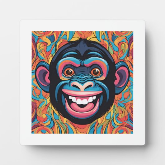 Plaque Photo Chimpanzé fou mignon (Devant)