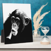 Plaque Photo Chimpanzé noir blanc (Côté)