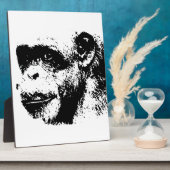 Plaque Photo Chimpanzé noir et blanc (Côté)
