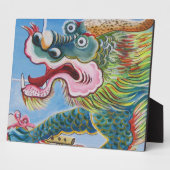 Plaque Photo Chinese Foo Dog / Lion Guardian Mural (Côté)