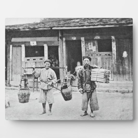 Plaque Photo Chinese Hawkers, c.1870 (b/w photo) (Devant)