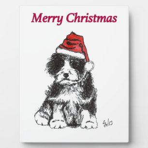 Plaque Photo Chiot de Noël