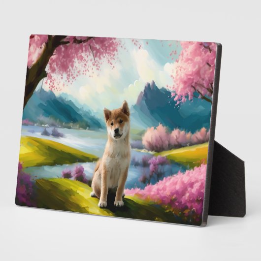 Plaque Photo Chiot de Shiba Inu (Côté)