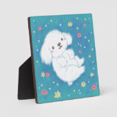 Plaque Photo Chiot Mignon avec Fleurs (Recto)
