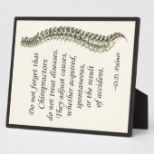 Plaque Photo Chiropratique Ajustement Palmer Citation Easel (Côté)
