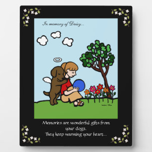 Plaque Photo Chocolat Labrador Angel with Love Memorial