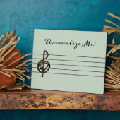 Plaque Photo Choisir une couleur Embossée Look Treble Clef et H (Côté)