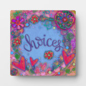 Plaque Photo Choix amusant Ado Coeurs Fleurs Fille (Devant)