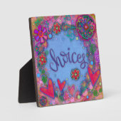 Plaque Photo Choix amusant Ado Coeurs Fleurs Fille (Recto)