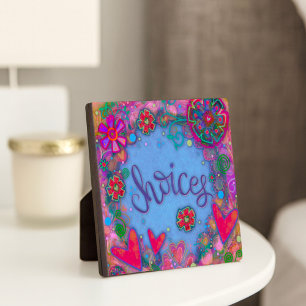 Plaque Photo Choix amusant Ado Coeurs Fleurs Fille