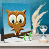 Plaque Photo Chouette à caricature au papier (Côté)