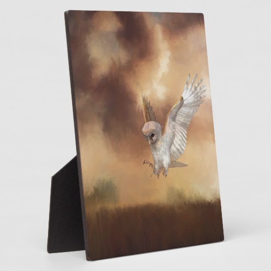 Plaque Photo Chouette à l'étable en vol (Côté)