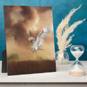 Plaque Photo Chouette à l'étable en vol (Côté)