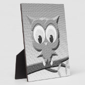 Plaque Photo Chouette À Papier En Noir Et Blanc (Côté)