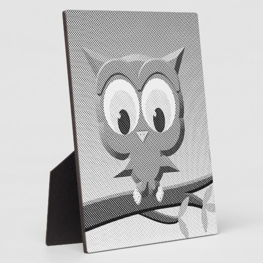 Plaque Photo Chouette À Papier En Noir Et Blanc (Côté)