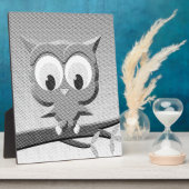 Plaque Photo Chouette À Papier En Noir Et Blanc (Côté)