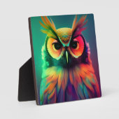 Plaque Photo Chouette arc-en-ciel (Recto)