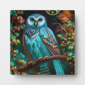 Plaque Photo Chouette turquoise (Devant)