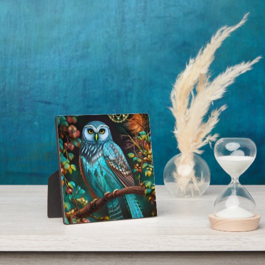 Plaque Photo Chouette turquoise (Insitu)