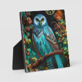 Plaque Photo Chouette turquoise (Recto)