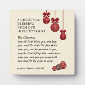 Plaque Photo chrétien | LE SEIGNEUR VOUS BLESSE | Noël (Devant)