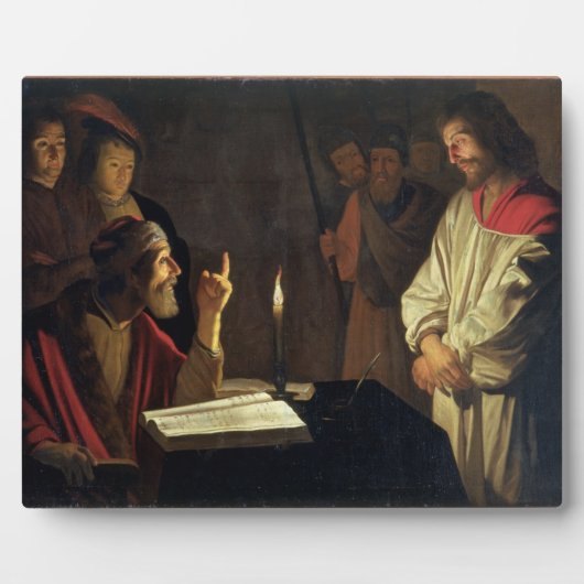 Plaque Photo Christ avant Caiaphas (huile sur toile) (Devant)