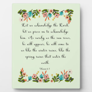 Plaque Photo Christian Cote Art - Hosea 6:3