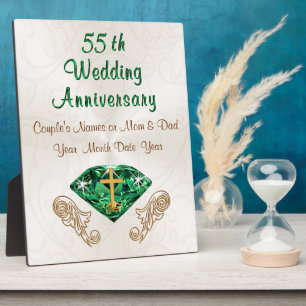 Plaque Photo Christian Emerald 55 Mariage Anniversaire Idée cad