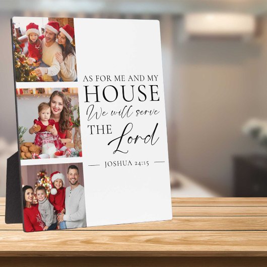 Plaque Photo Christian Family Photo Joshua 24:15 Bible Verse