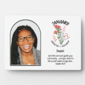 Plaque Photo Christian JANVIER Naissance Mois Fleur NOM PHOTO (Devant)