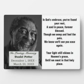 Plaque Photo Christian Poem Papa Photo Funérailles commémorativ (Devant)