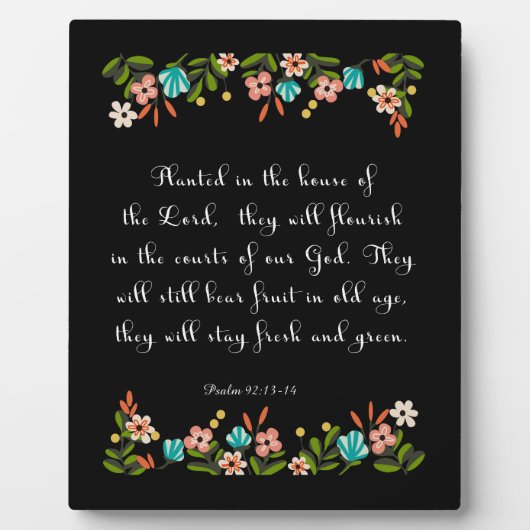 Plaque Photo Christian Quote Art - Psaume 92:13-14 (Devant)